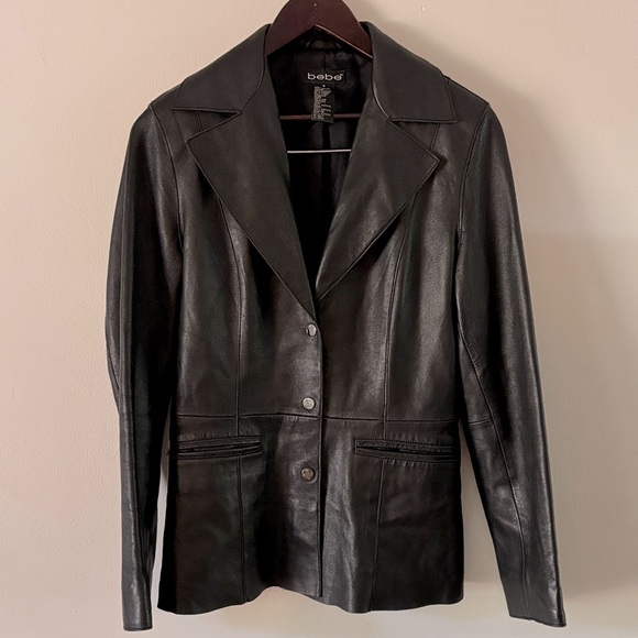 bebe Jackets & Blazers - bebe Black Leather Jacket